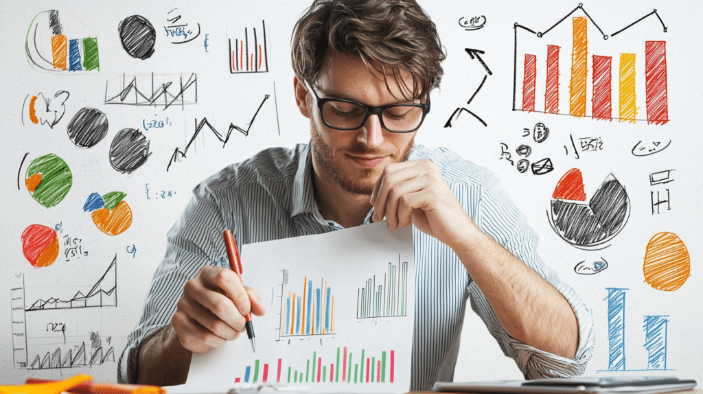 image d'un homme faisant un business plan