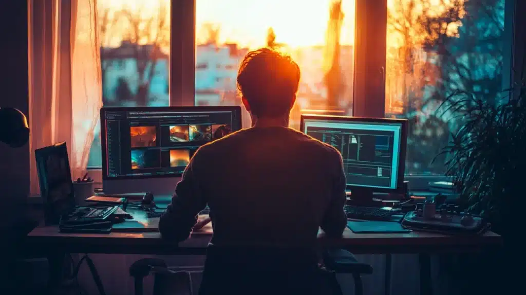 photo d'un freelance au travail