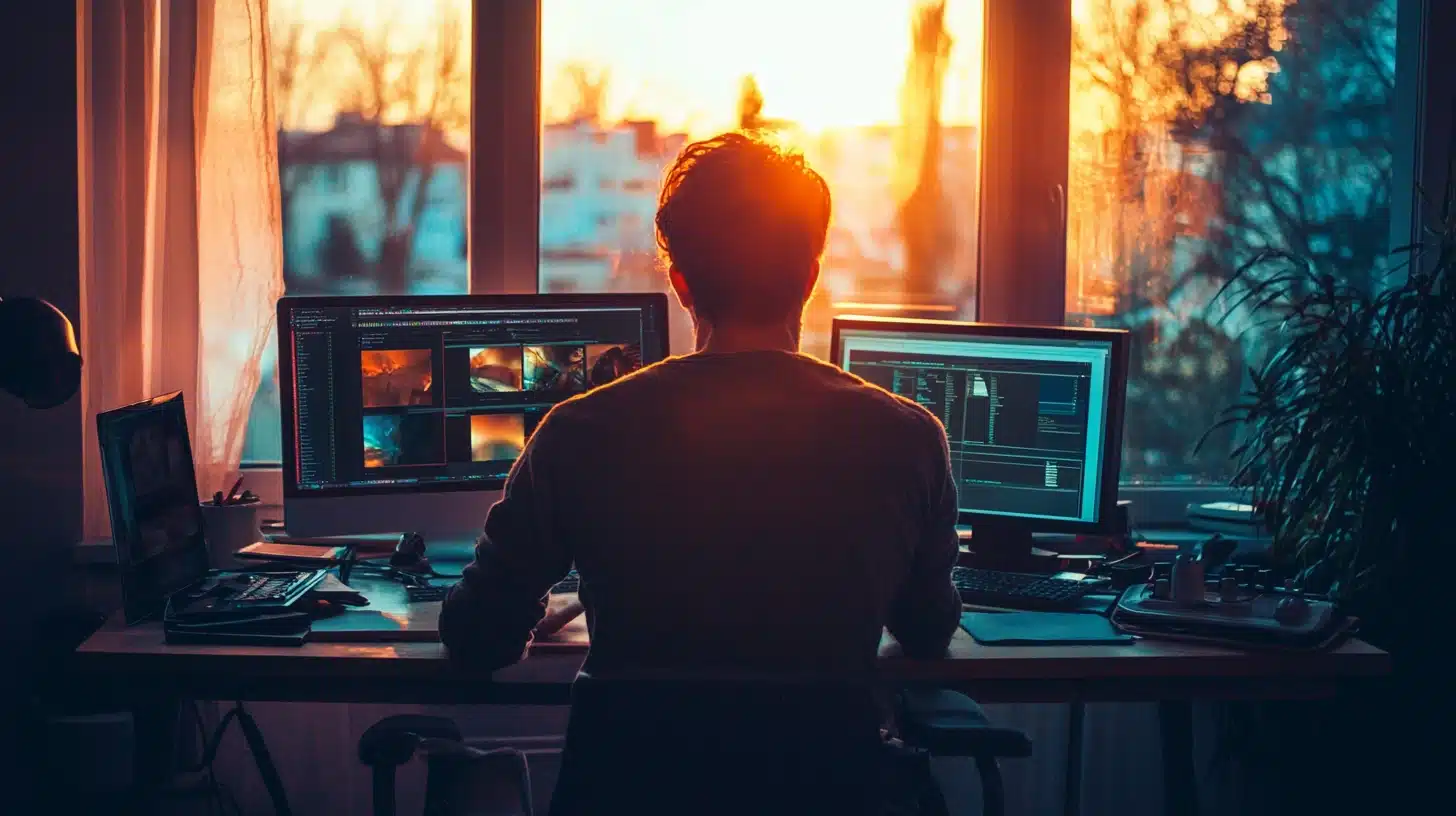 photo d'un freelance au travail
