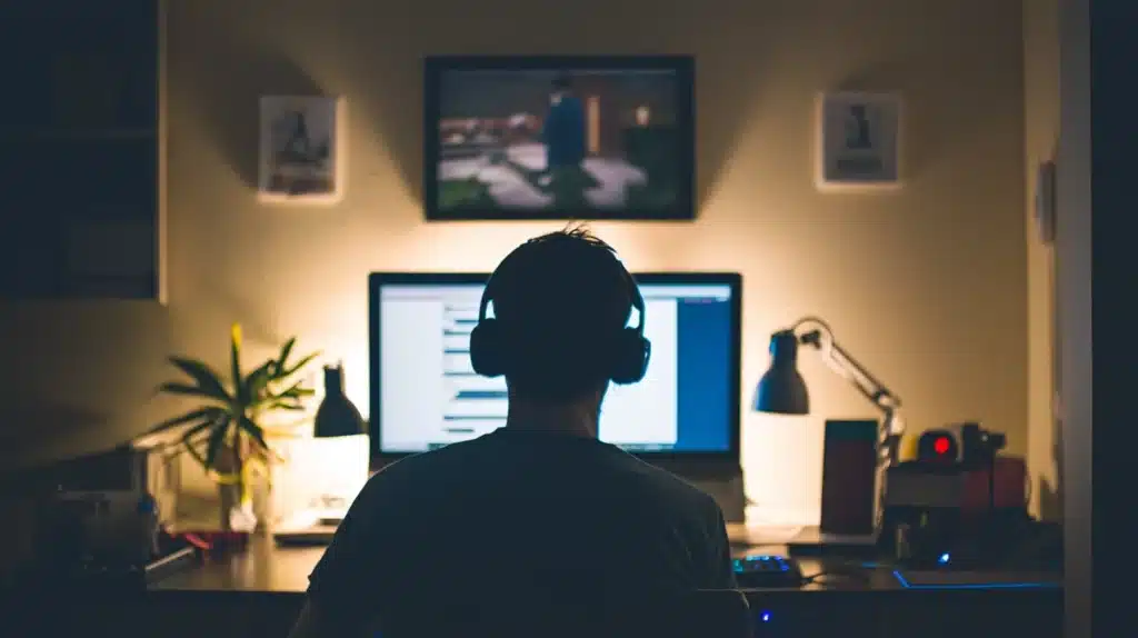 photo d'un freelance au travail vue de dos
