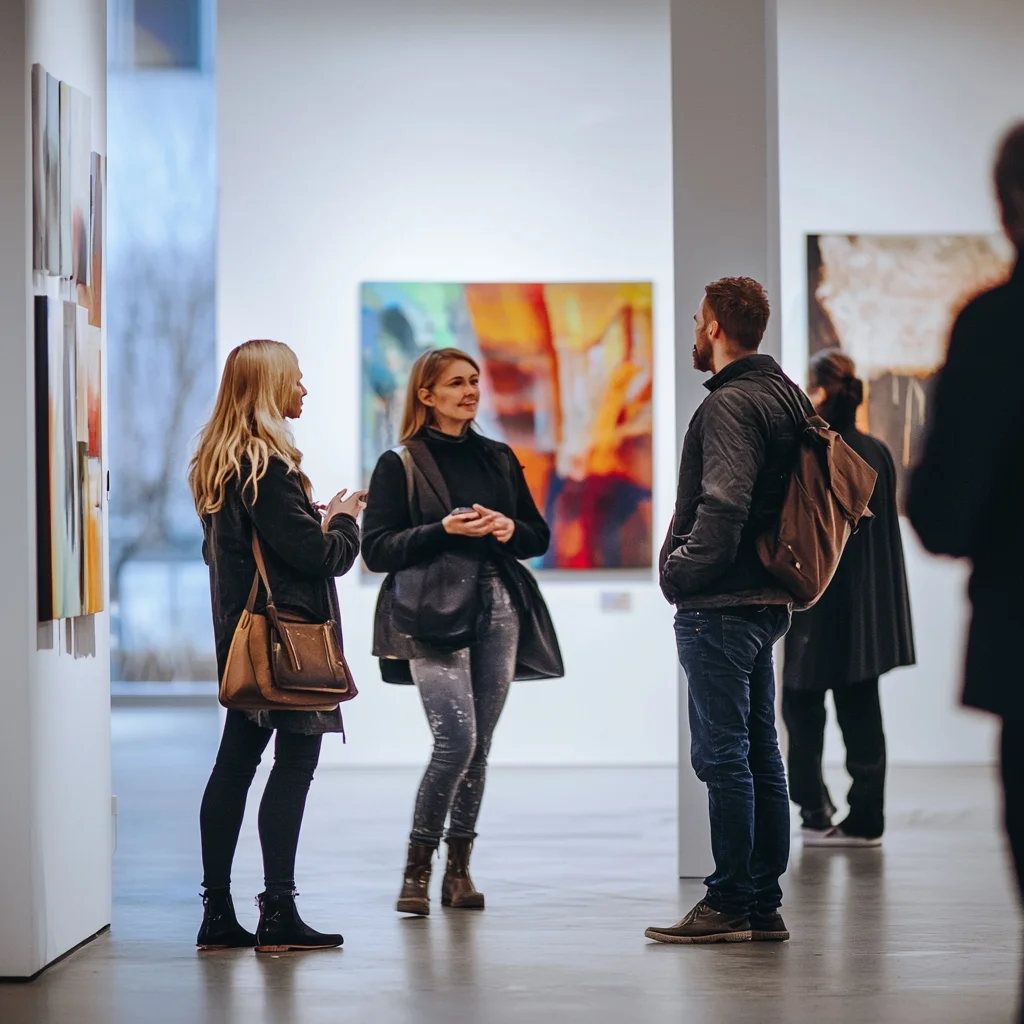 photo d'un discussion dans une gallerie