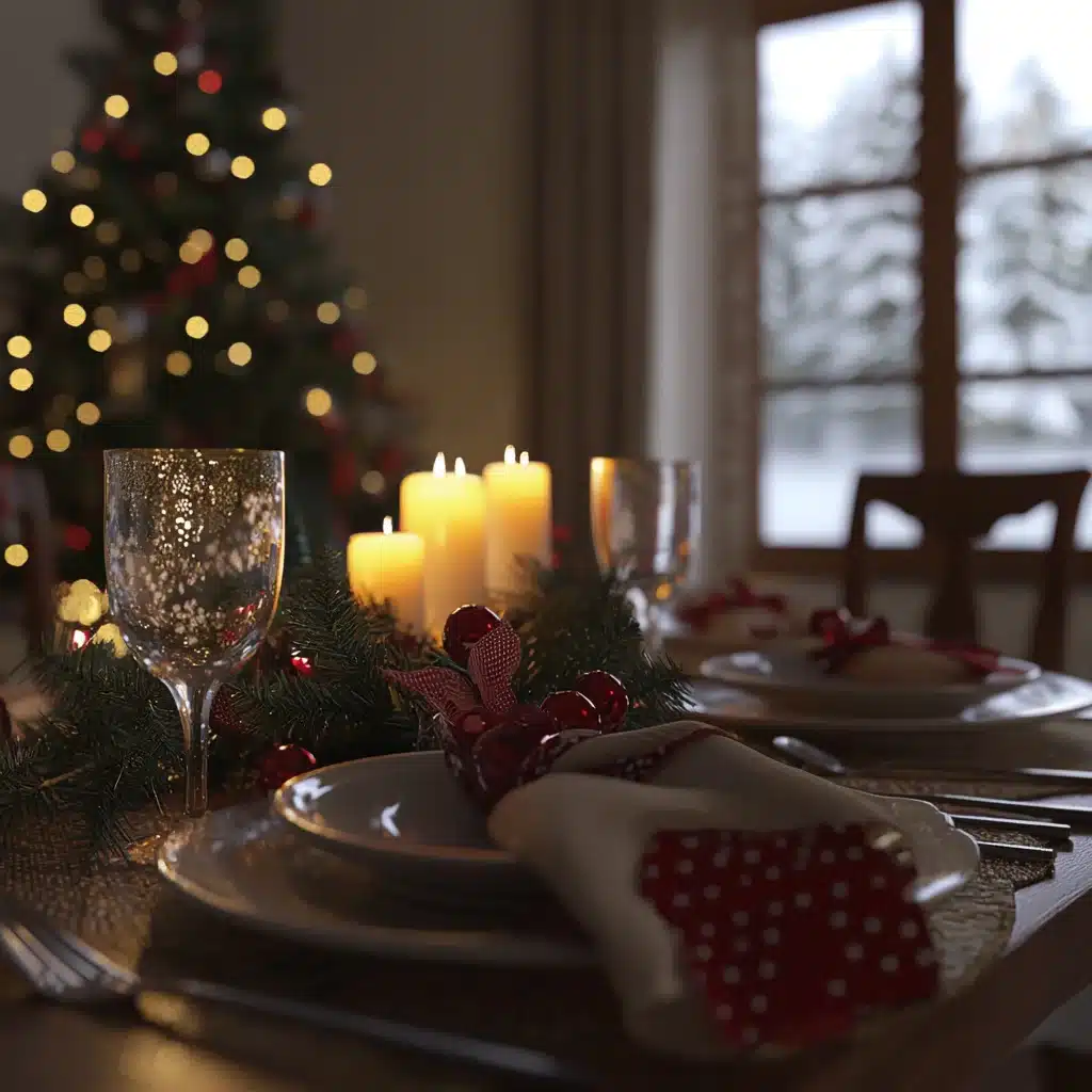 photo d'une table a diner décorée pour noel