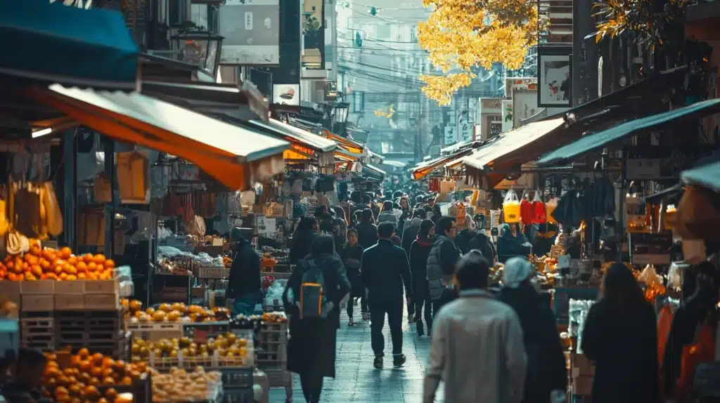 photo d'un marché en ville