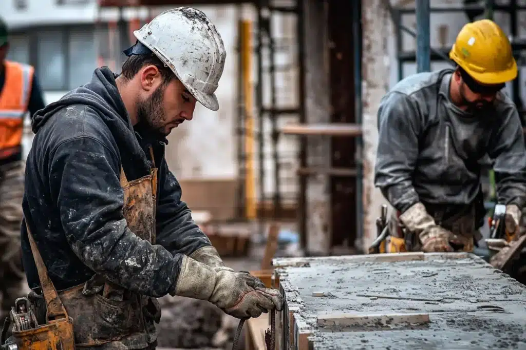 des artisans en chantier