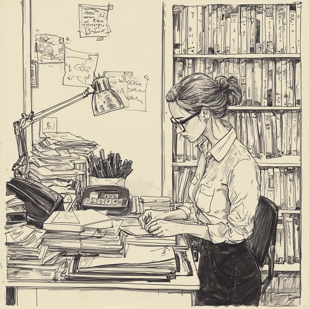 croquis d'une assistante de direction
