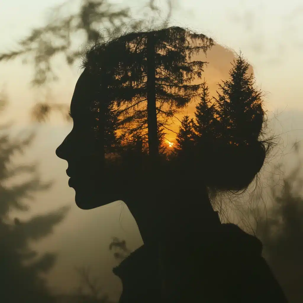 image visage sur fond nature concept pensée claire une illustration d'une pensée claire