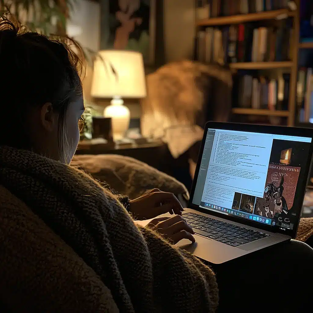 jeune fille devant son laptop a la maison jeune fille devant son ordi à la maison