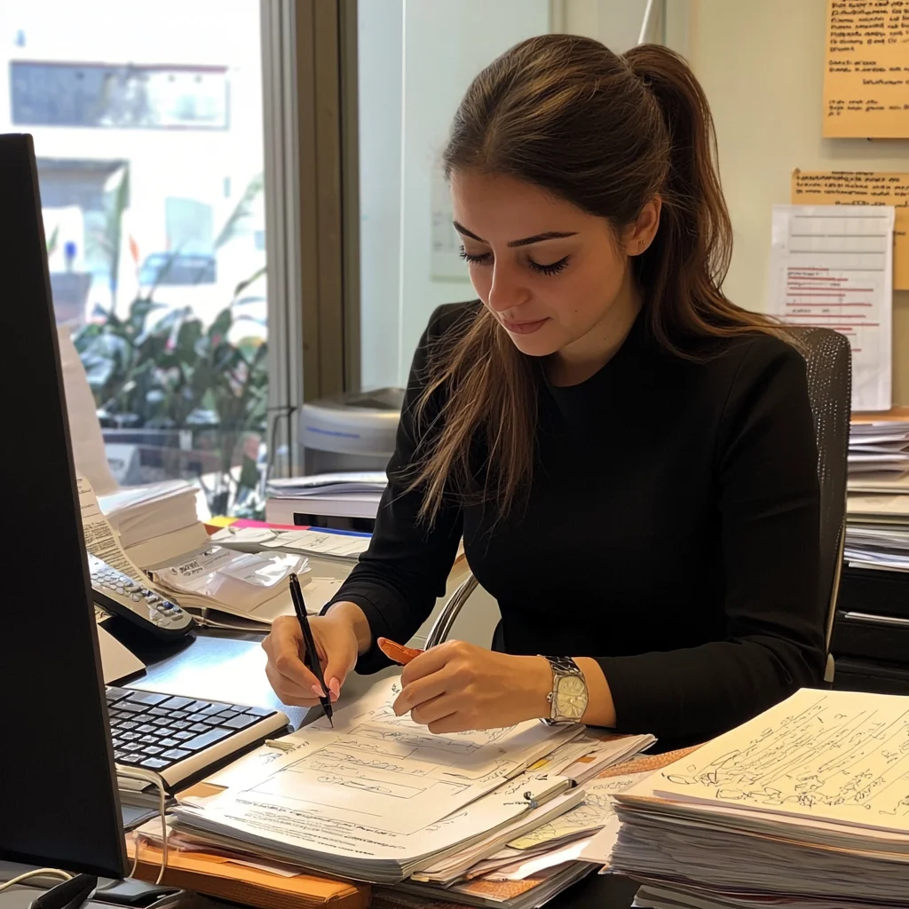 photo d'une assistante administrative qui travaille au bureau photo d'une assistante administrative au bureau