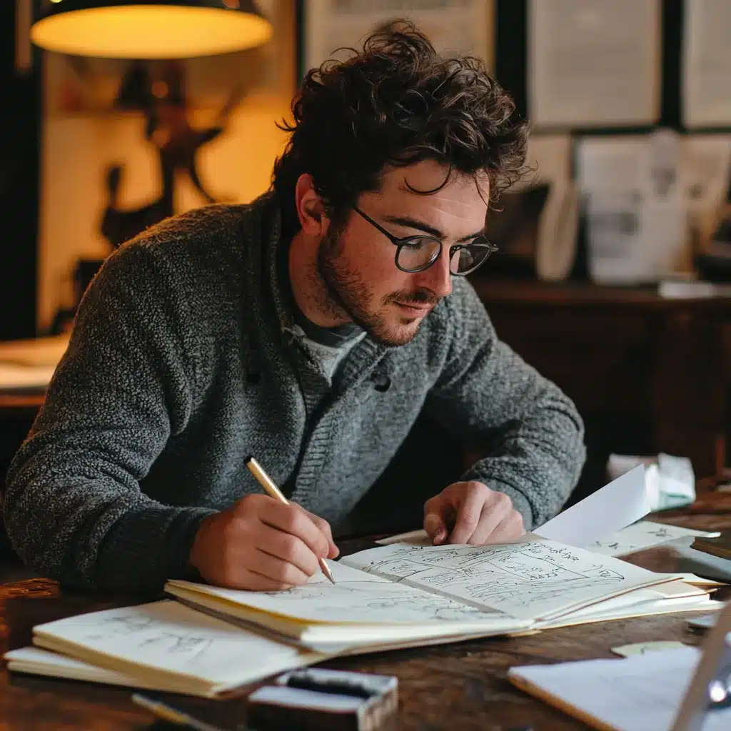 une personne qui prend des notes en appliquant la méthode zettelkasten